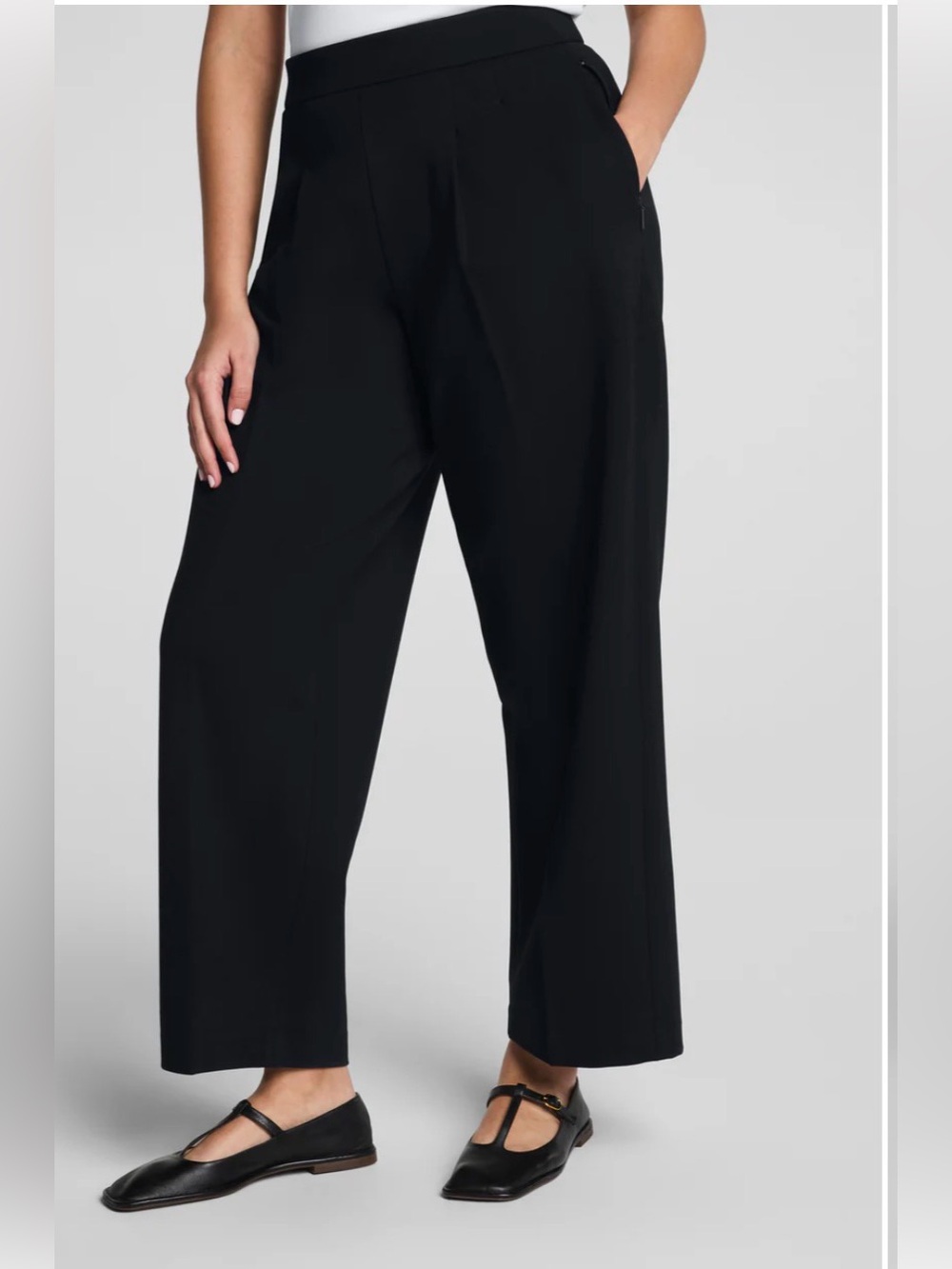SPANX Plus Size 3X Tall Black Ponte Pleated trousers Pants with Pockets NWOT - Picture 2 of 9